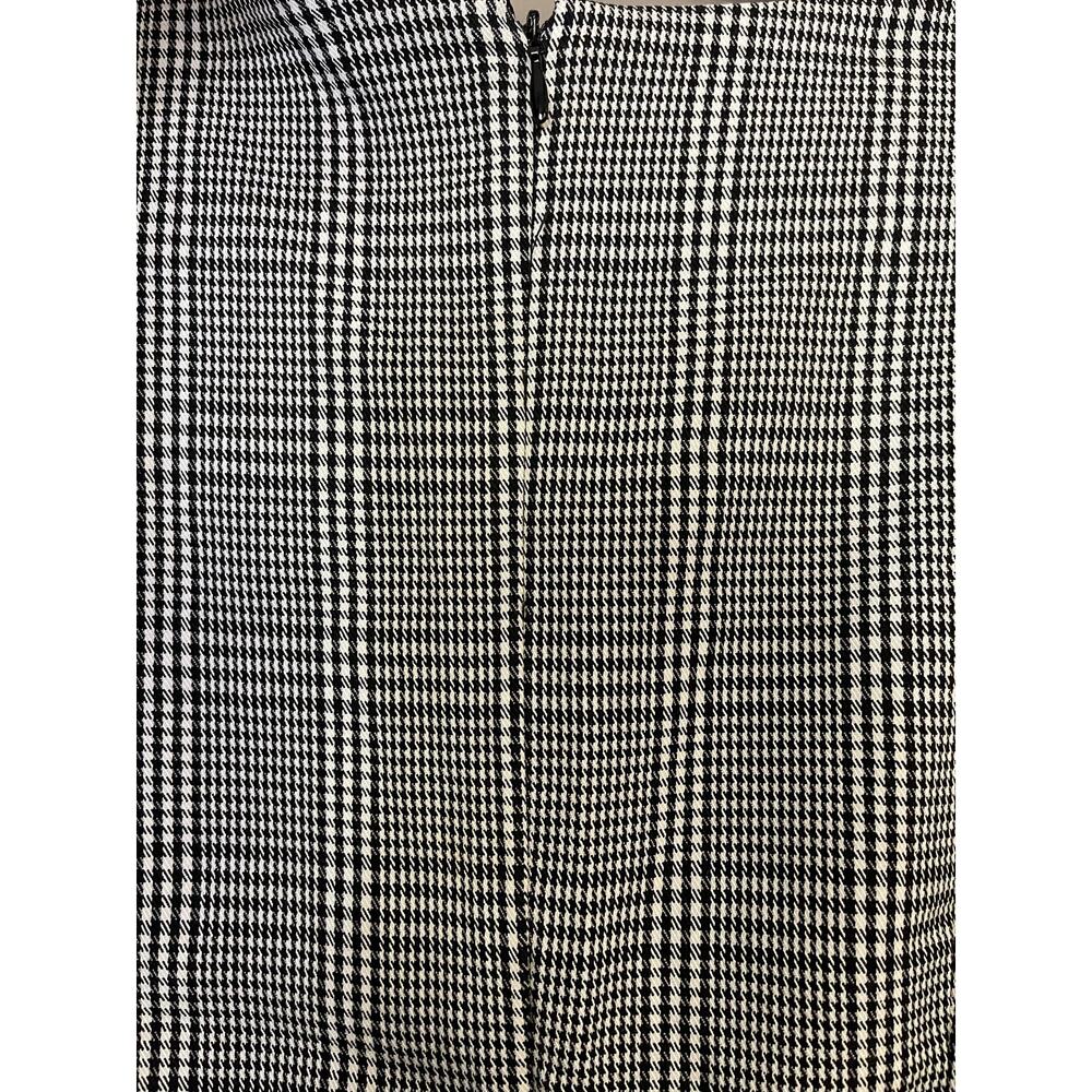 Calvin Klein Sleeveless Houndstooth Black White Ruffle Hem Sheath Dress Size 6 - Picture 6 of 6